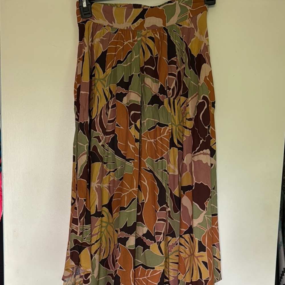 O'Neill Orange Brown Maxi A-Line Skirt